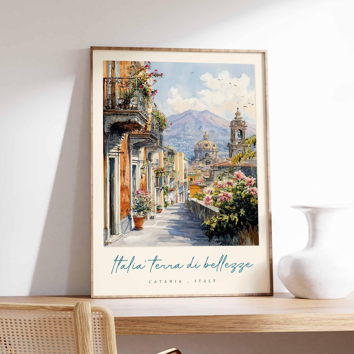 Catania Poster Catania Travel Print Catania Travel Art Catania Wall Art Italy Art Italy Travel Decor Italian Travel Gift