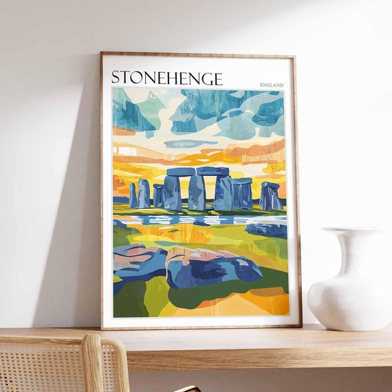 Stonehenge Poster England Travel Print British Decor United Kingdom Travel Poster Stonehenge Gift Stonehenge Travel Poster