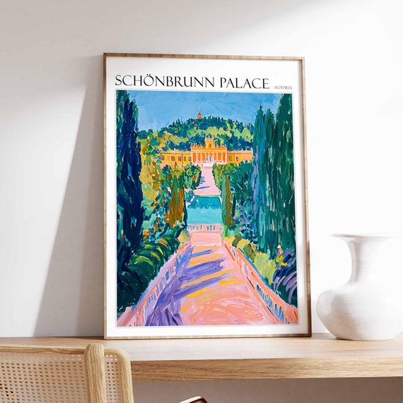 Schnbrunn Palace Poster Schnbrunn Palace Travel Print Austria Travel Print Europe Travel Poster European Wall Art