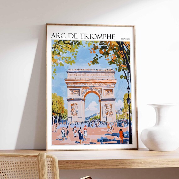 Arc De Triomphe Poster Arc De Triomphe Travel Print French Travel Print Tropical Decor Sea Print Arc De Triomphe Travel Poster