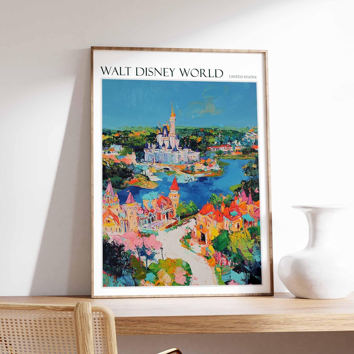 Walt Disney World Travel Poster, Tropical Decor