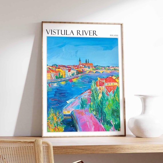 Vistula River Poster Vistula River Travel Print Poland Wall Art Poland Travel Print European Decor Poland Gift