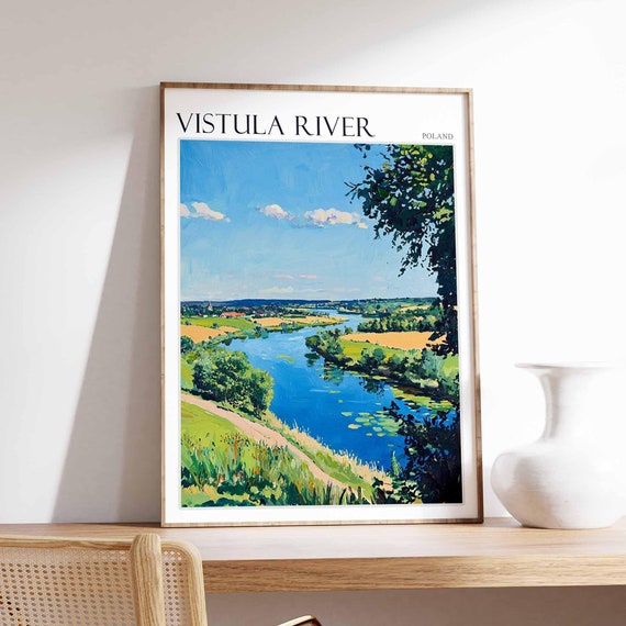 Vistula River Poster Vistula River Travel Print Poland Wall Art Poland Travel Print European Decor Poland Gift