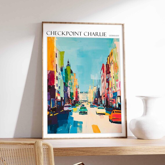 Checkpoint Charlie Poster Germany Travel Print Europe Travel Poster European Wall Art Mountain Print Checkpoint Charlie Wall Art