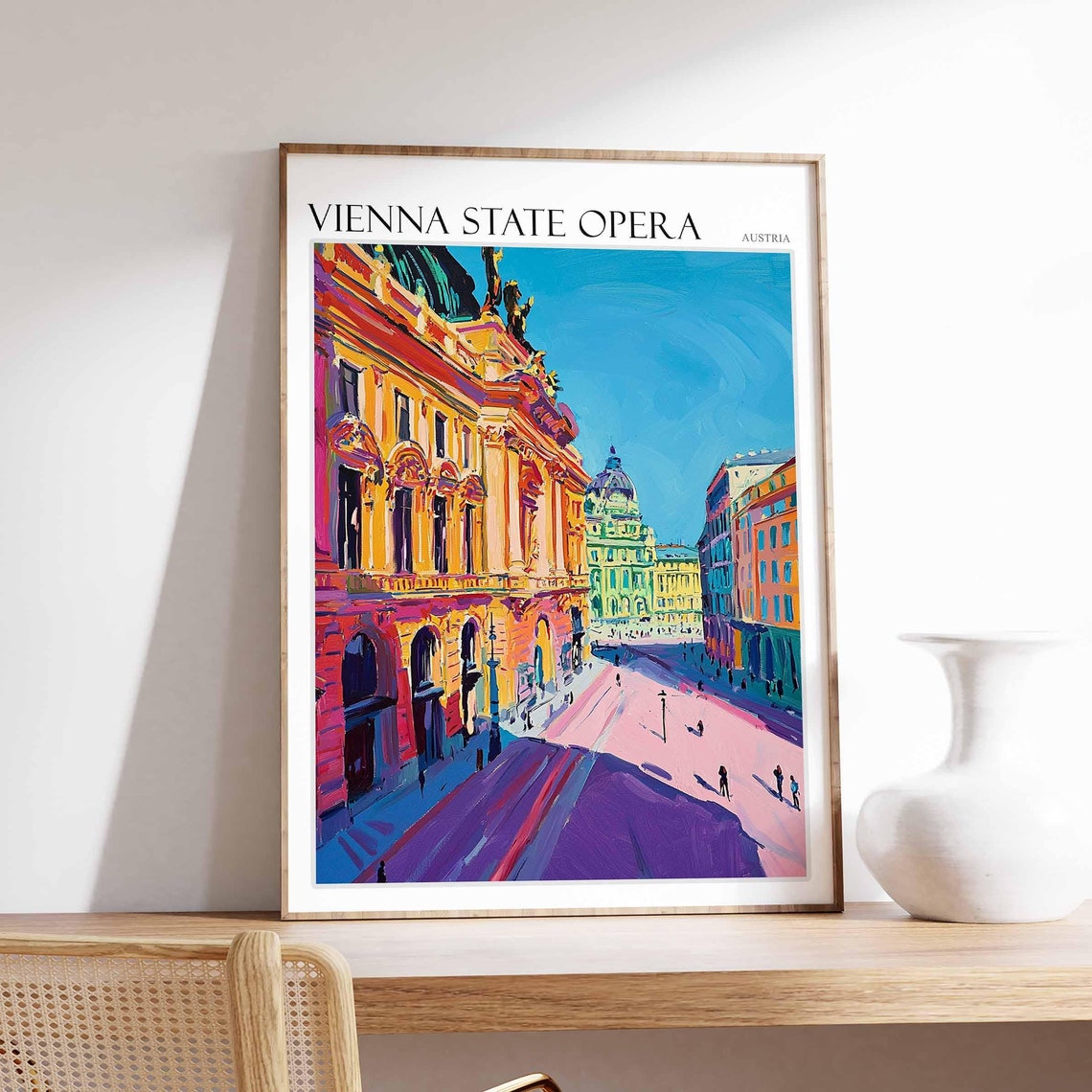 Vienna State Opera Austria Poster Bold Opera Facade and Plaza View