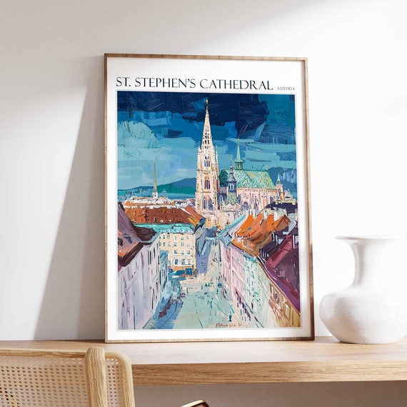 St Stephens Cathedral Poster St Stephens Cathedral Travel Print Austria Travel Print Europe Travel Poster European Wall Art