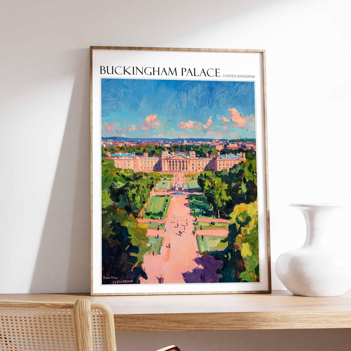 Buckingham Palace Poster England Travel Print British Decor United Kingdom Travel Poster City Print Buckingham Palace Travel Poster