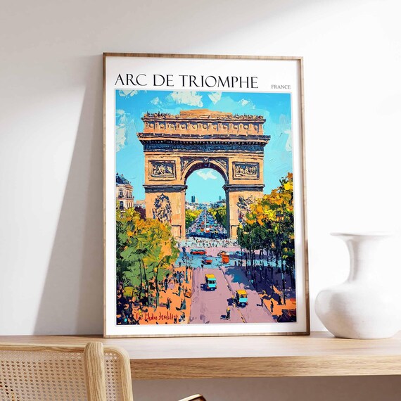 Arc De Triomphe Poster Arc De Triomphe Travel Print French Travel Print Tropical Decor Sea Print Arc De Triomphe Travel Poster