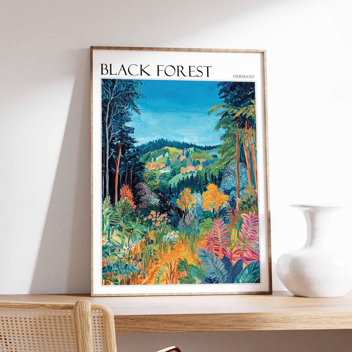 Black Forest Germany Autumn Colorful Forest Valley Scene Poster
