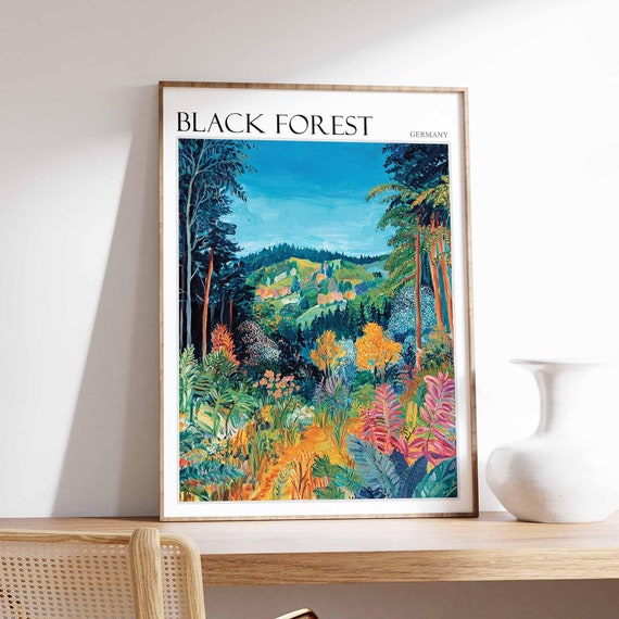 Black Forest Poster Germany Travel Print German Decor Europe Travel Poster European Wall Art Mountain Print Black Forest Travel Poster