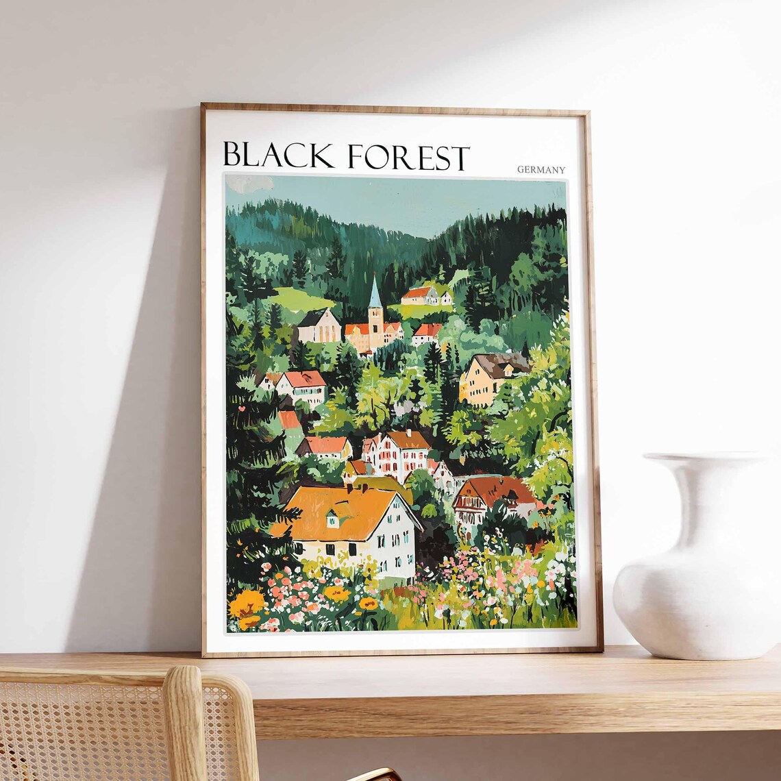 Black Forest Germany Travel Poster, Mountain Print