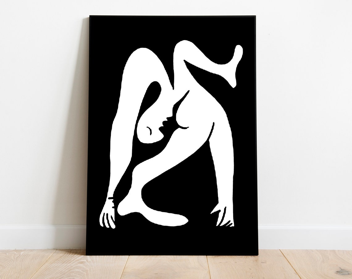 Pablo Picasso Black and White Kiss Embracing Minimalist Poster - Image 3
