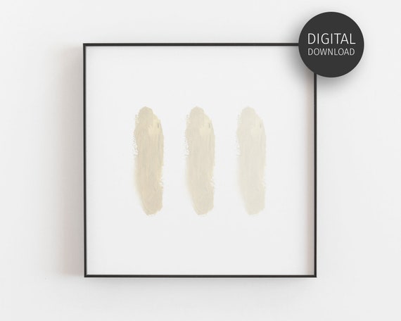 Neutral Taupe Watercolour Abstract Art Print