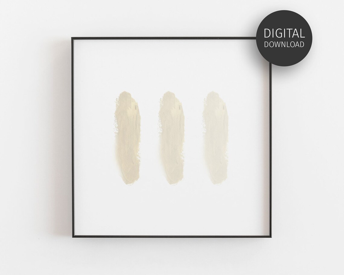 Neutral Taupe Watercolour Abstract Art Print