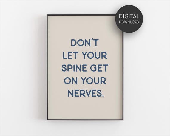 Chiropractor Poster Chiropractic Gifts Office Decor For Chiropractor Blue Chiro Print Spine Whisperer Chiro Office Wall Art