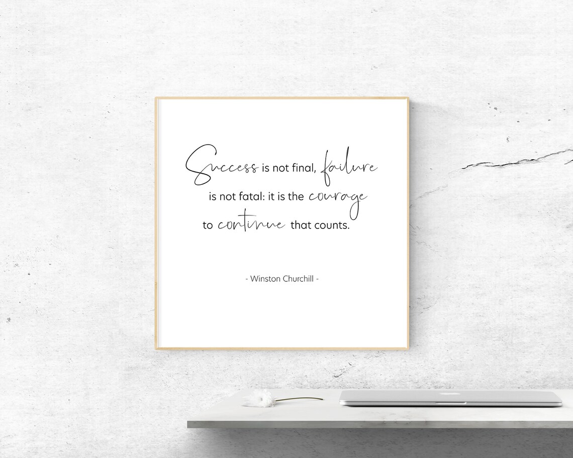 Churchill Inspirational Quote Minimalist Art Print - Image 3
