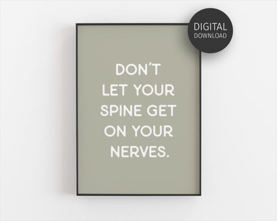 Chiropractor Poster Chiropractic Gifts Office Decor For Chiropractor Sage Green Chiro Print Spine Whisperer Chiro Wall Art