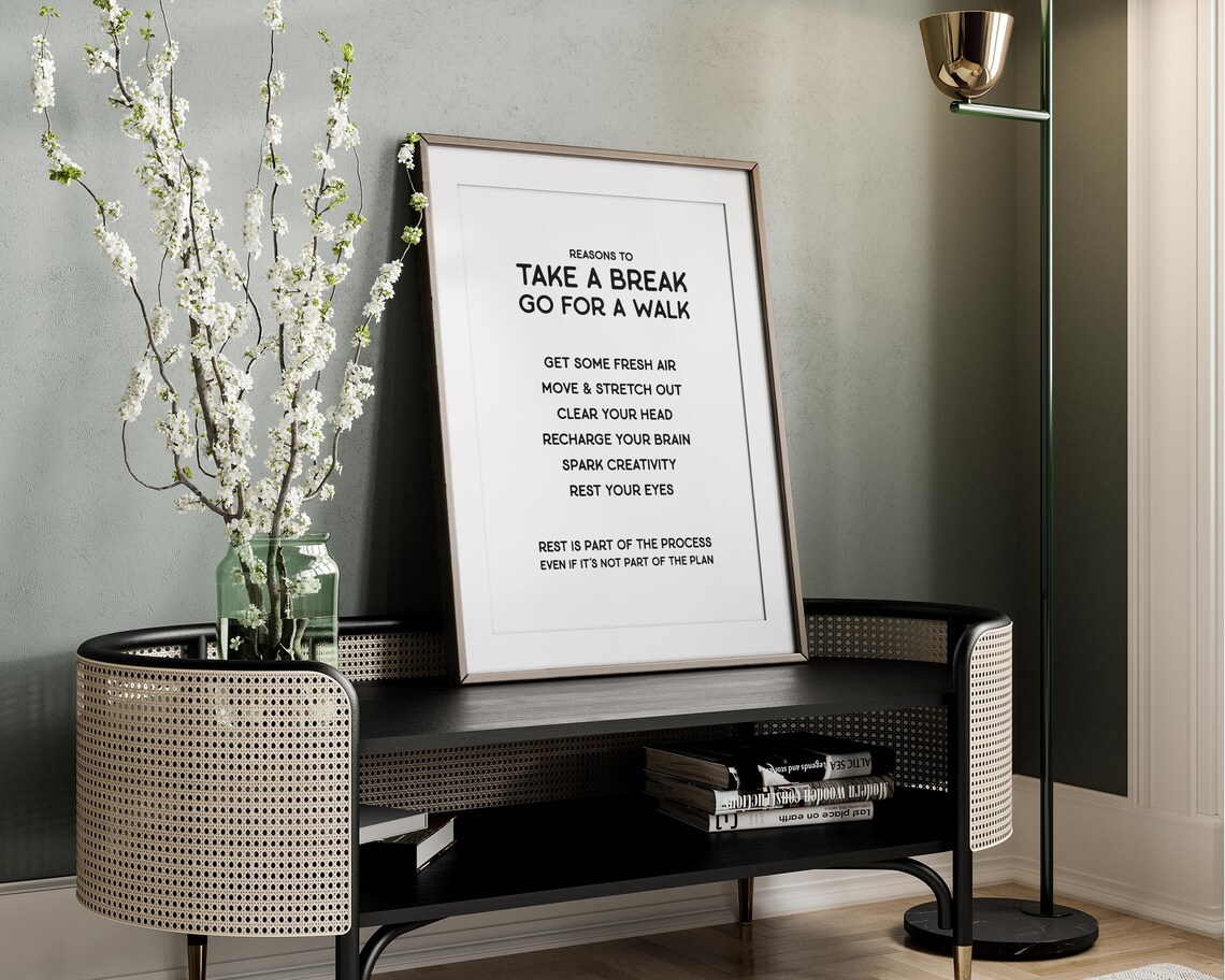 Reasons To Take A Break Go For A Walk Self Care Office Poster