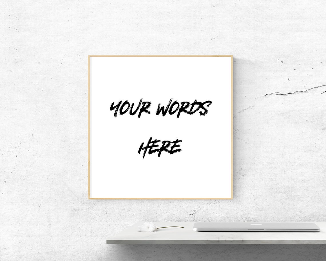 Your Words Here Customizable Brush Lettering Typography Poster - Image 2