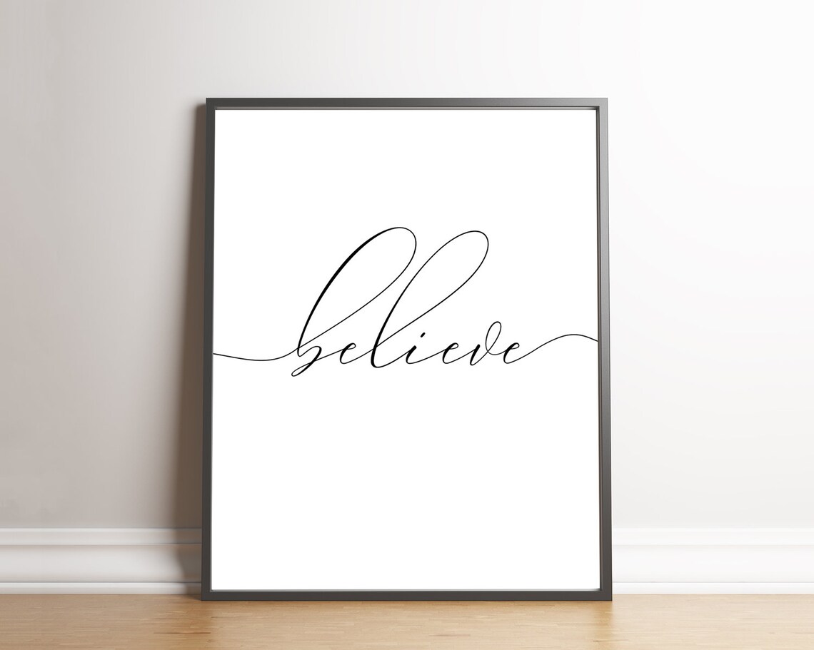 Believe Inspirational Quote, Minimalist Art Print - Image 3
