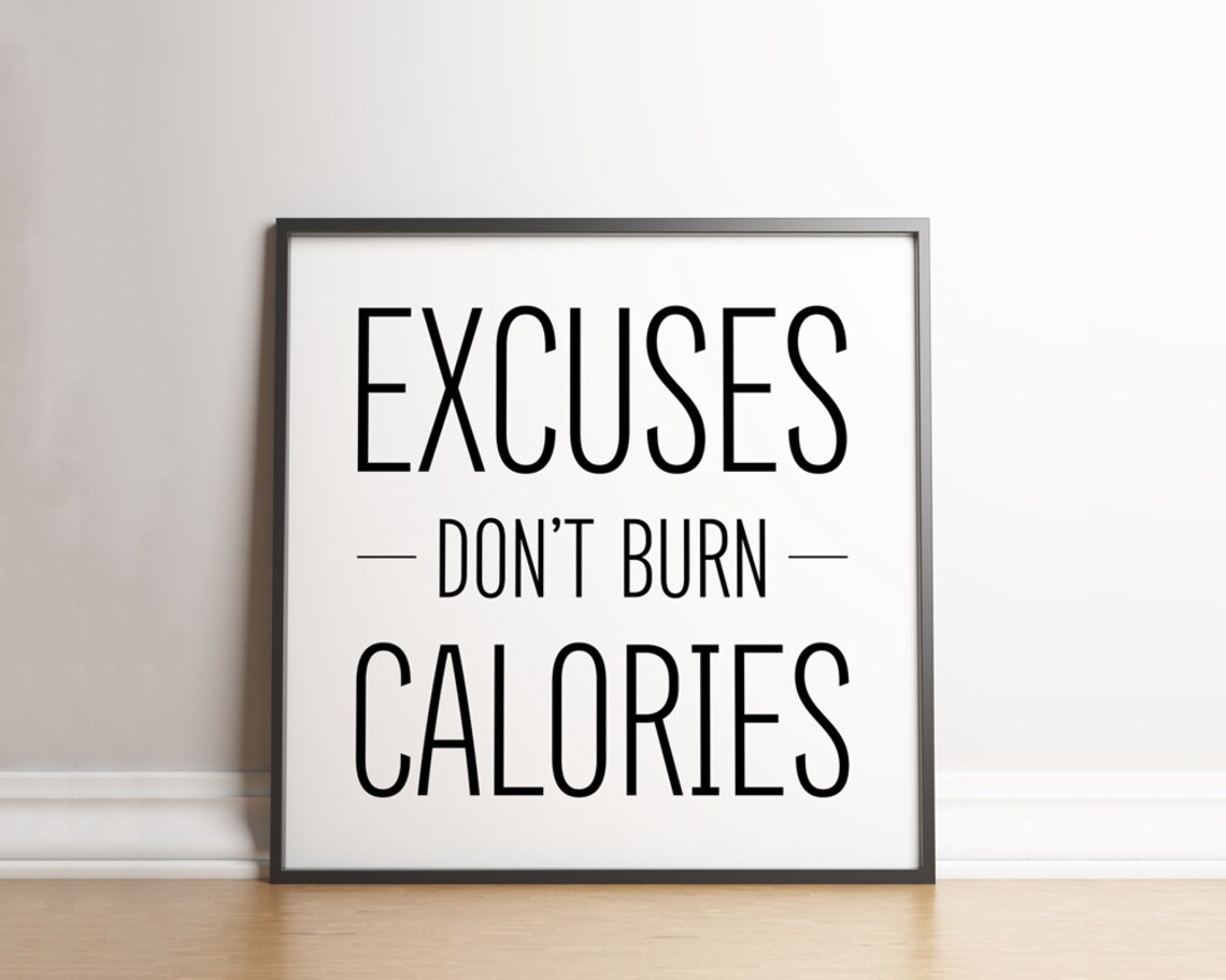 No Excuses Gym Motivation Quote Art Print - Image 3
