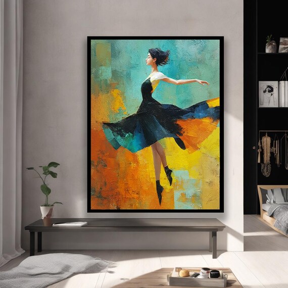 Abstract Ballerina Dance Vibrant Colorful Art Print