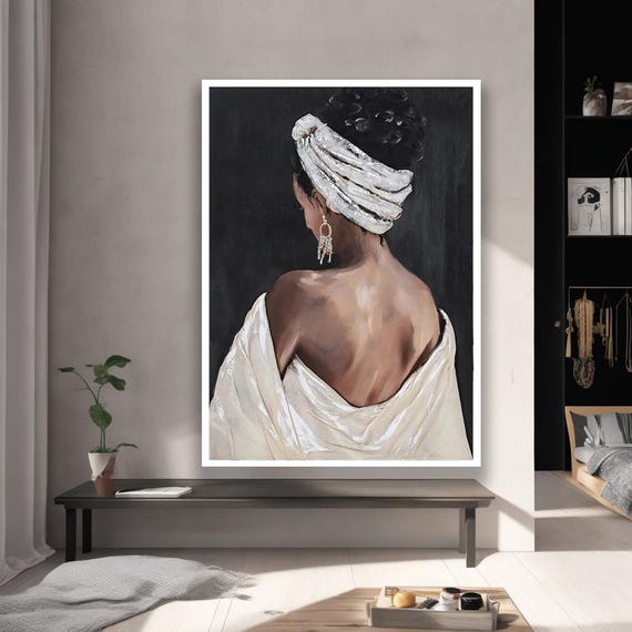 Elegant Woman Canvas Art Modern Framed Print Sophisticated Home Decor