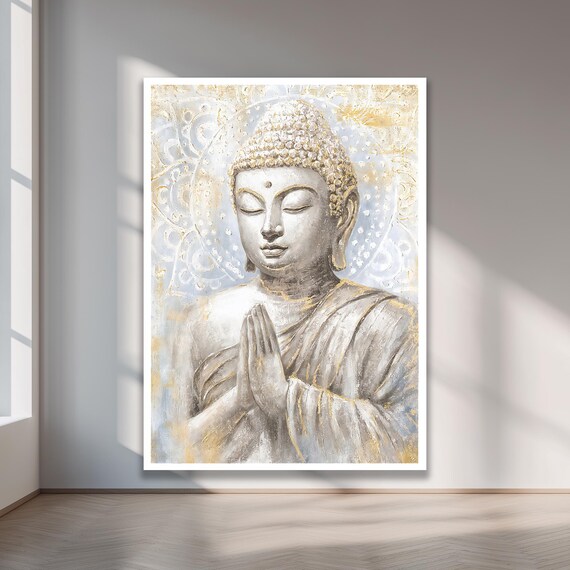 Golden Buddha Meditating Canvas Art