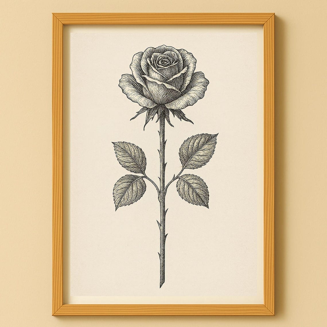 Rose Wall Art Poster Picture Vintage Flower Botanical Illustration Print Jpg Blu6