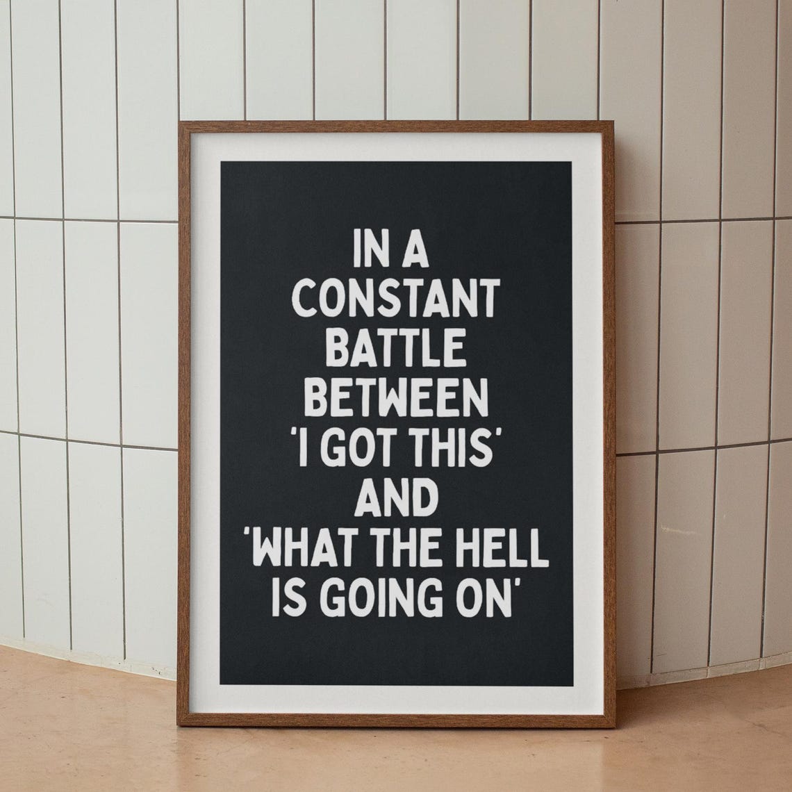 Funny Office Quote Art Print Black White Typography