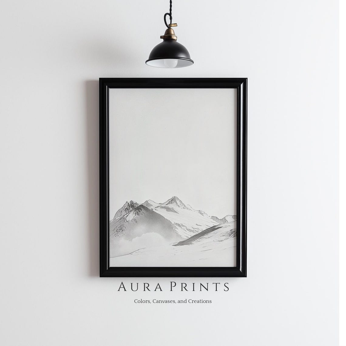 Abstract Mountain Scene Sketch Minimalist Nature Line Art 1294