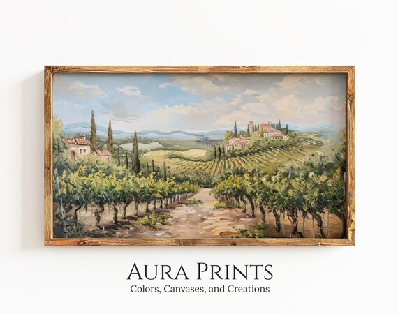 Veneto Vineyard Morning Rolling Hills Italian Villa Landscape Poster