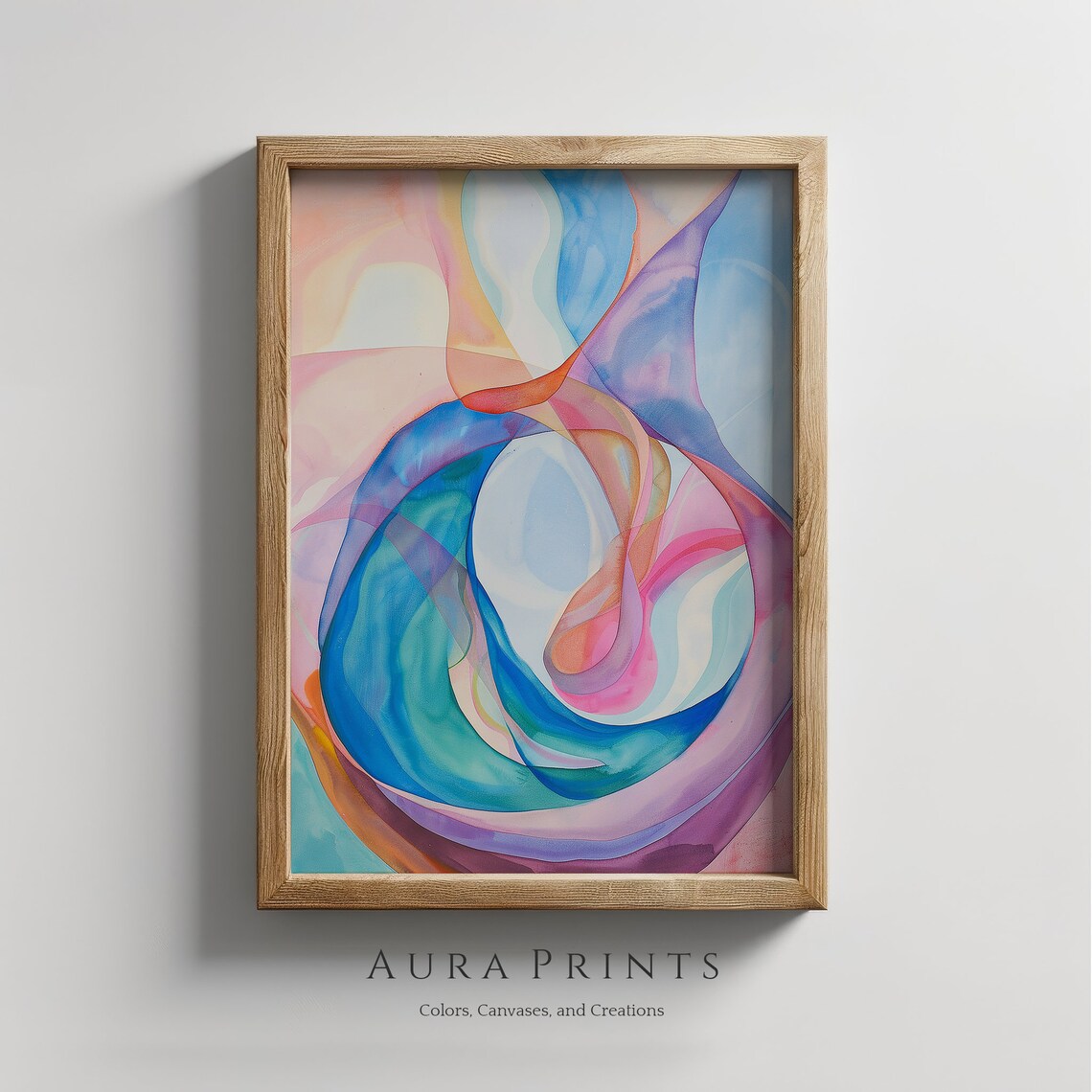 Vivid Helix Colorful Abstract Swirl Modern Fluid Art Painting Poster
