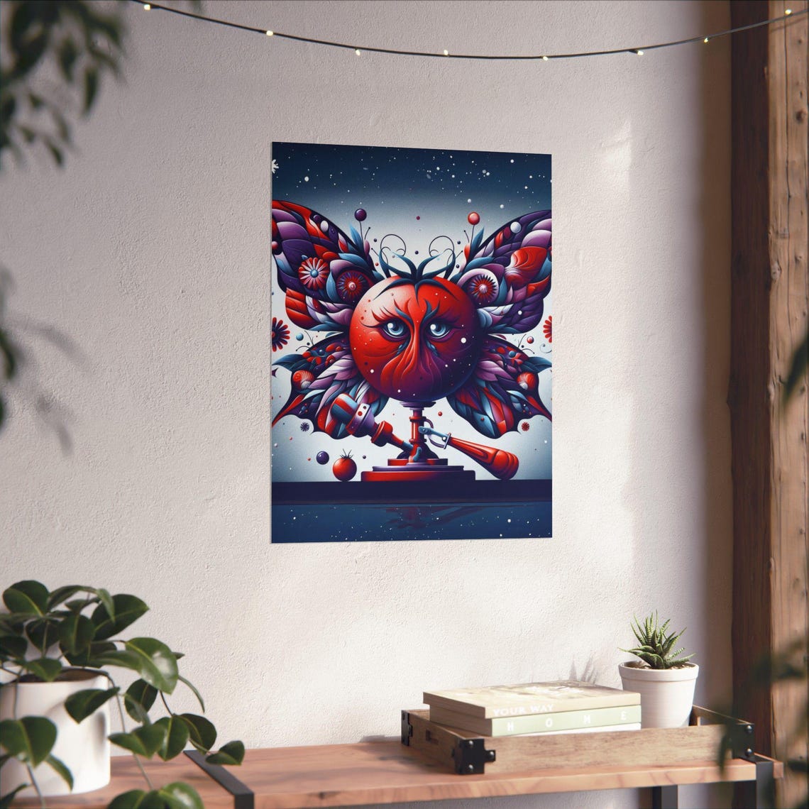 Tomatoes Poster, Abstract Butterfly Art Print
