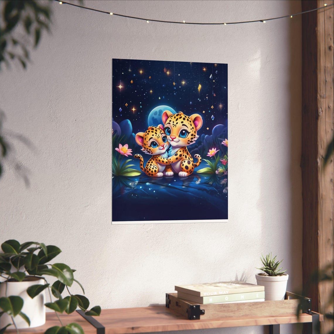 Leopard Whimsical Enchanted Garden Art Print - Image 3