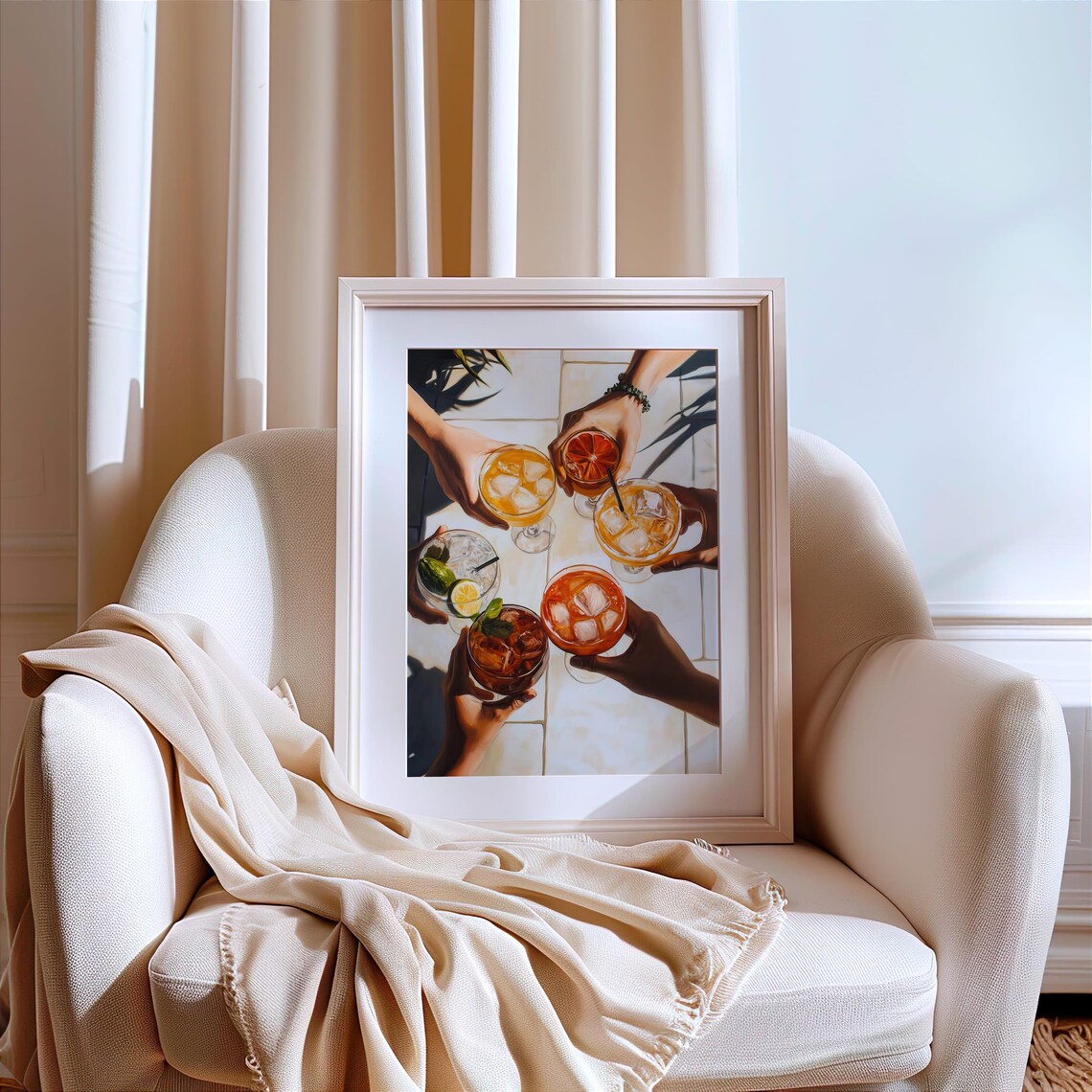 Cocktail Art Print, Trendy Bar Cart Kitchen Decor - Image 2