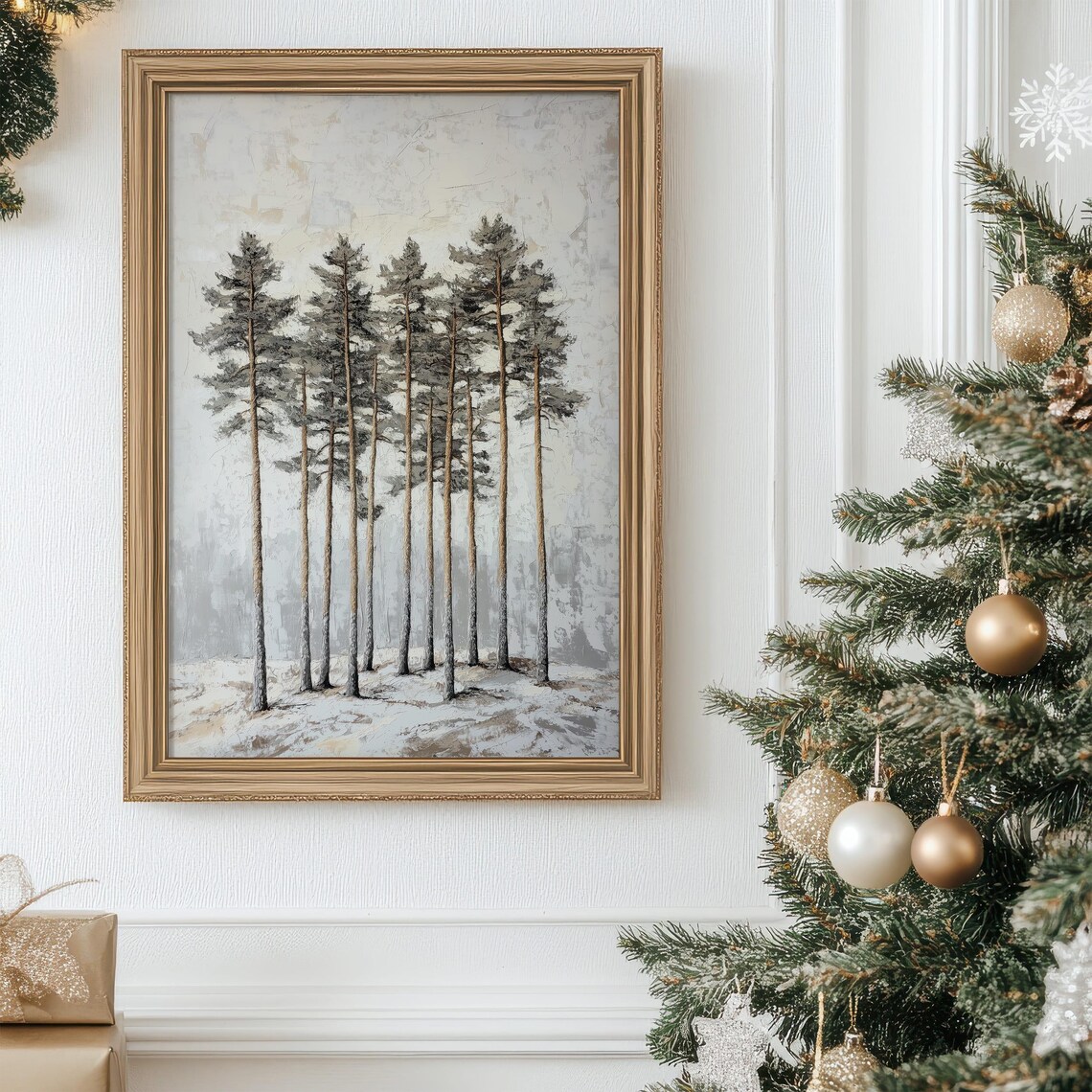 Winter Pine Trees Minimalist Forest Art Print - Image 3