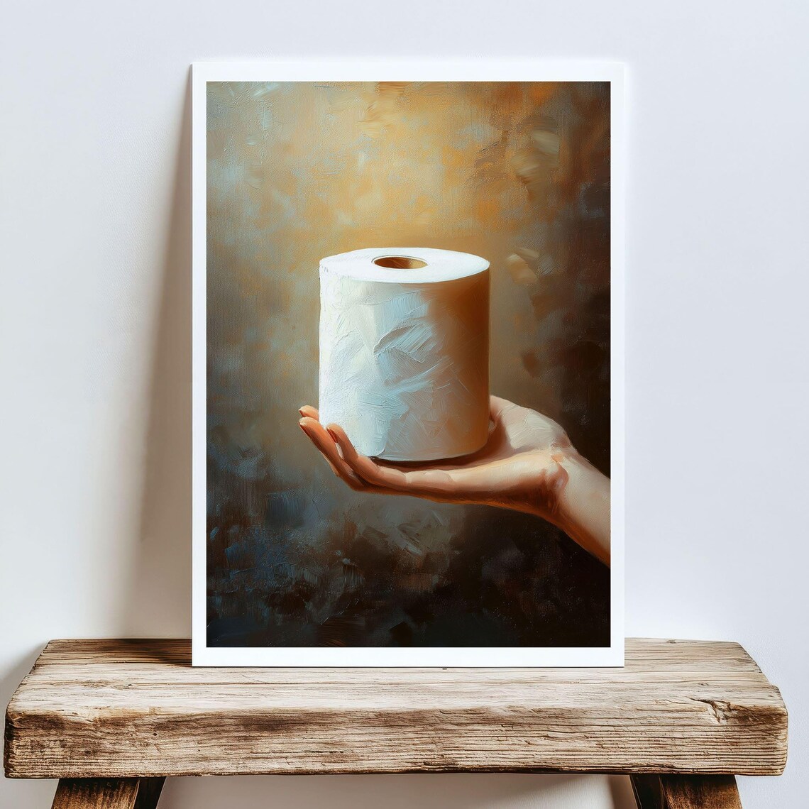 Bathroom Humor Toilet Paper Art Print, Rustic Minimalist - Image 5