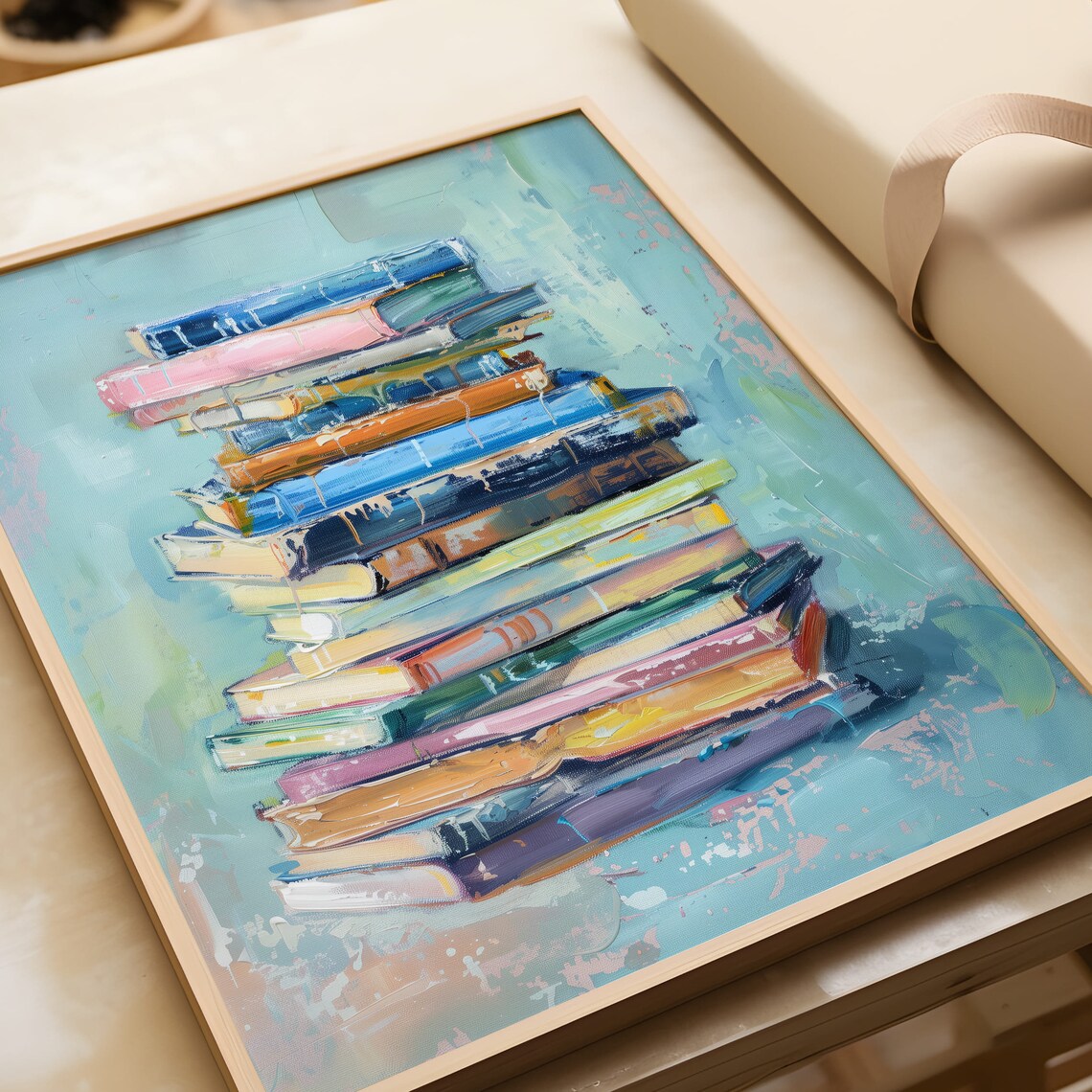 Book Lover Art Print, Modern Bookshelf Decor - Image 5