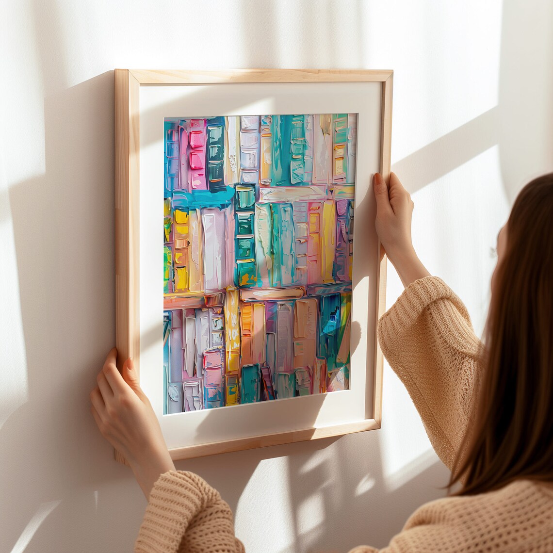 Bookshelf Abstract Art Print, Modern Reading Decor - Image 7