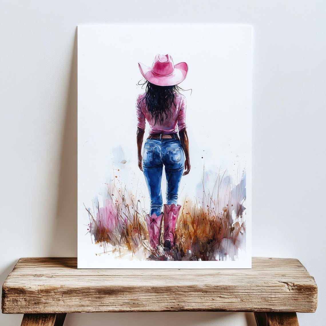 Cowgirl Art Print Black Woman Wall Art Pink Western Art Rustic Country Decor Country Girl Western Farmhouse - Image 5