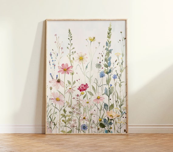 Watercolor Wildflower Botanical Wall Art Print