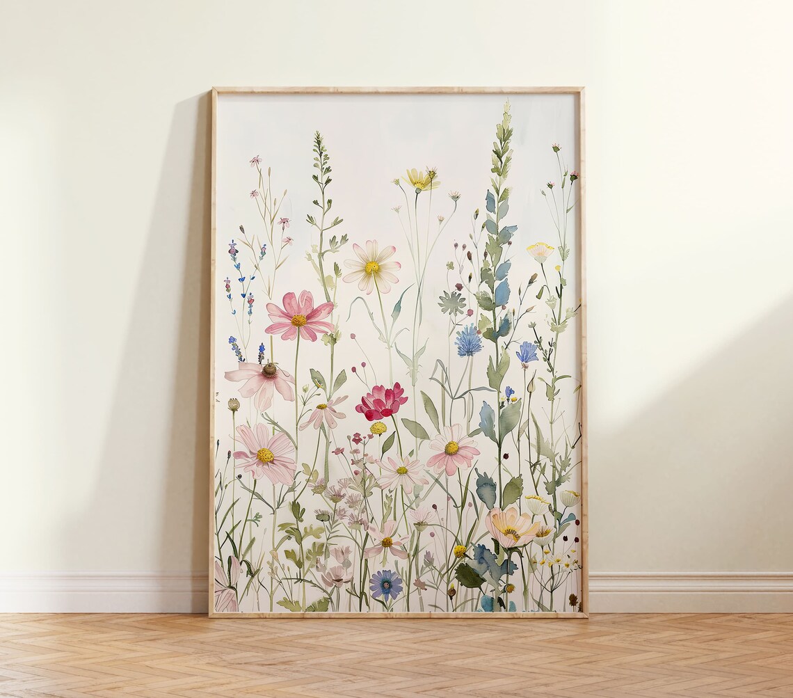 Watercolor Wildflower Botanical Wall Art Print