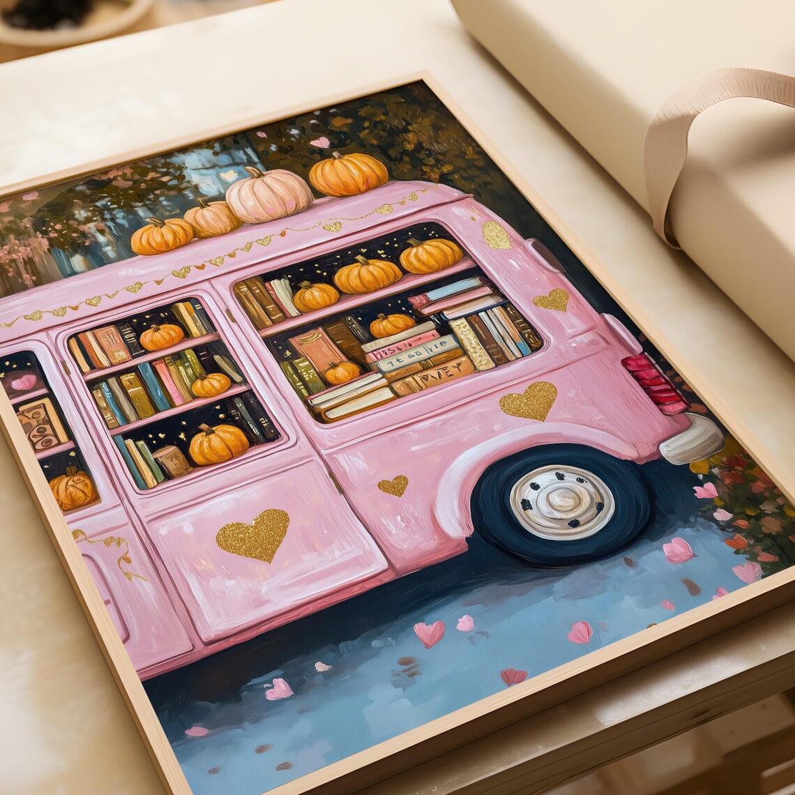 Pumpkin And Books Fall Art Print, Bookish Autumn Decor - Image 6