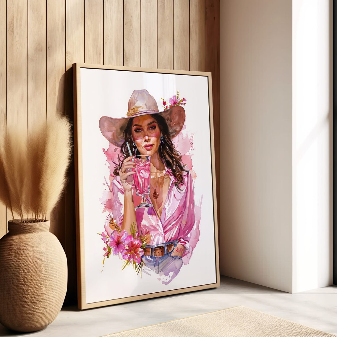 Cowgirl Watercolor Art Print Wall Art - Image 8