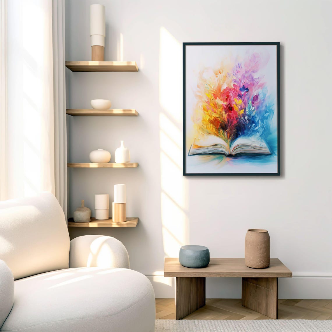 Colorful Open Book Rainbow Paint Splash Literary Decor Art Poster - Image 8