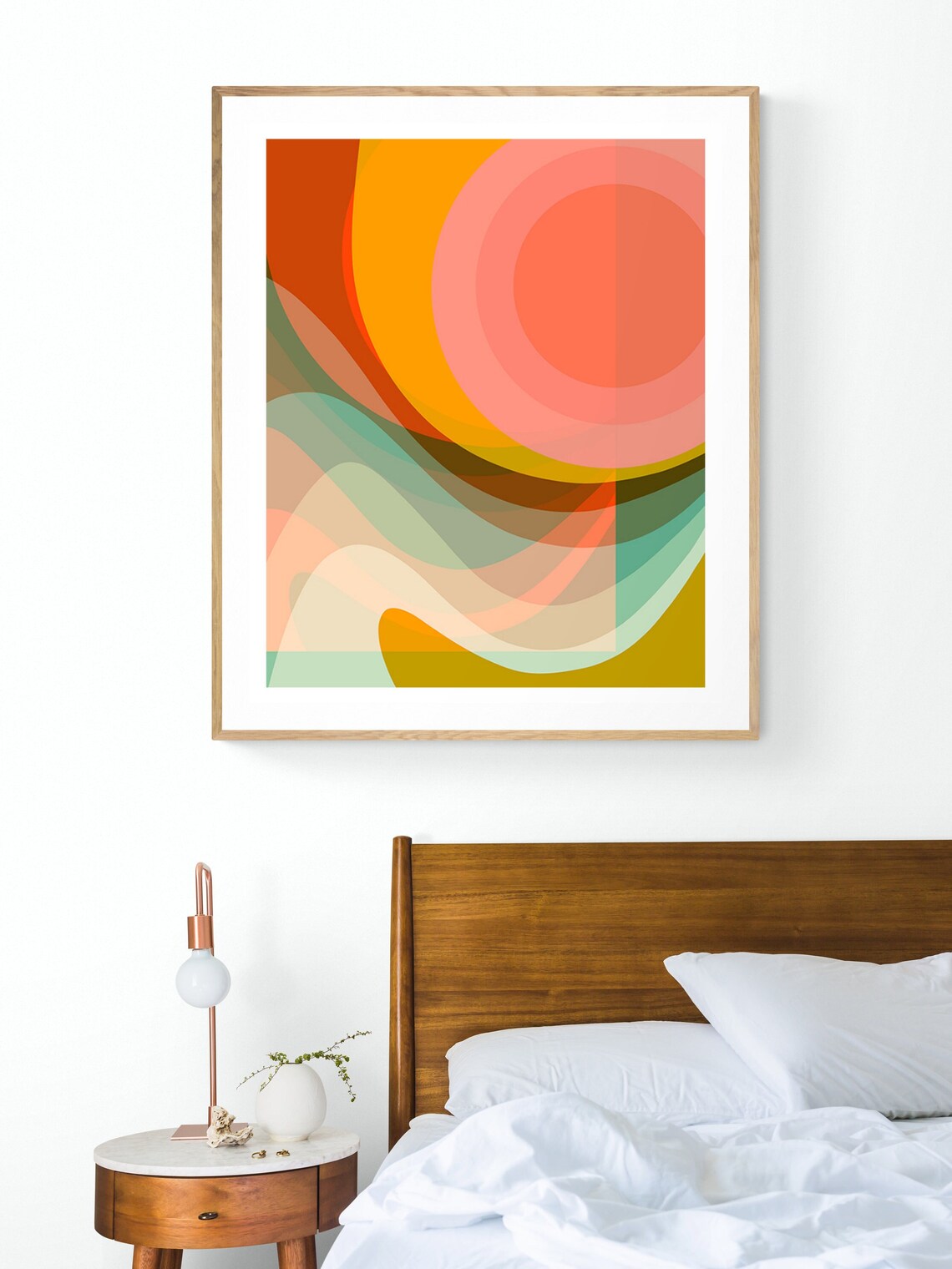Abstract Geometric Boho Retro Art Print