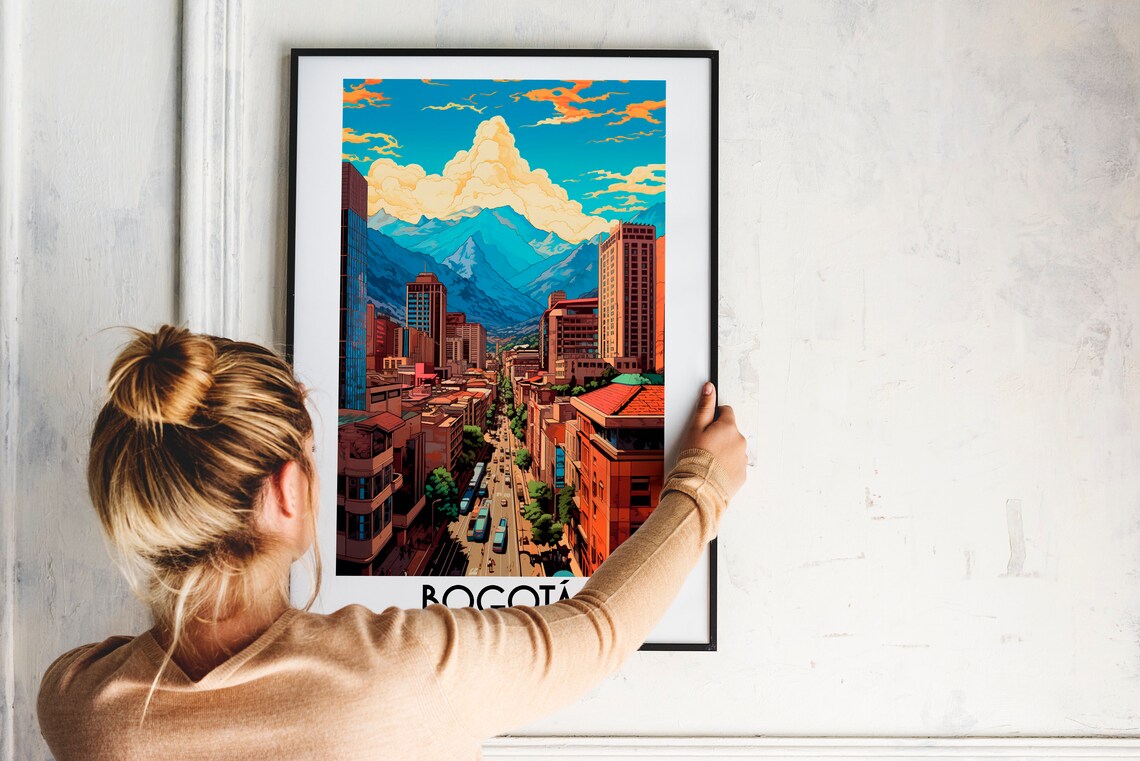 Bogota Colombia City Street Andes Mountains Skyline Travel Poster - Image 2
