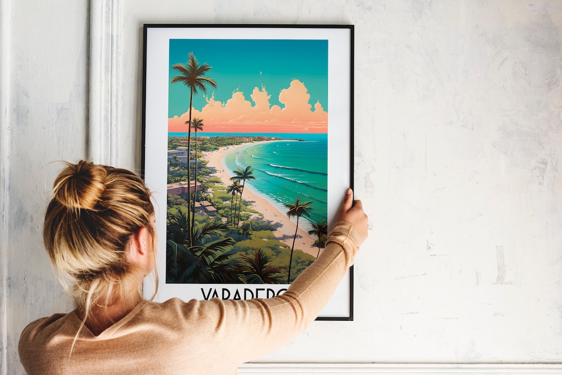 Varadero Cuba Palm Beach Turquoise Coast Sunset Seascape Travel Poster - Image 2