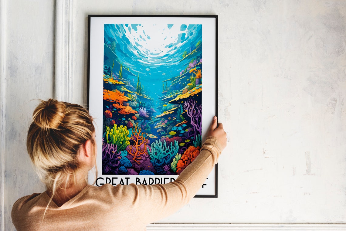 Great Barrier Reef Australia Coral Reef Underwater Retro Travel Poster - Image 2